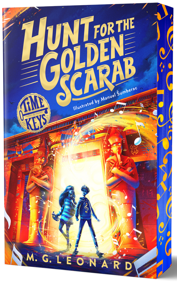 Time Keys  Hunt for the Golden Scarab - (Pre Order) Independent Edition with Sprayed Edge - M. G. Leonard; Manuel Sumberac (Paperback) 30-01-2025