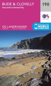 OS Landranger Map 190 Bude & Clovelly, Boscastle & Holsworthy - Ordnance Survey (Sheet map, folded) 24-02-2016 